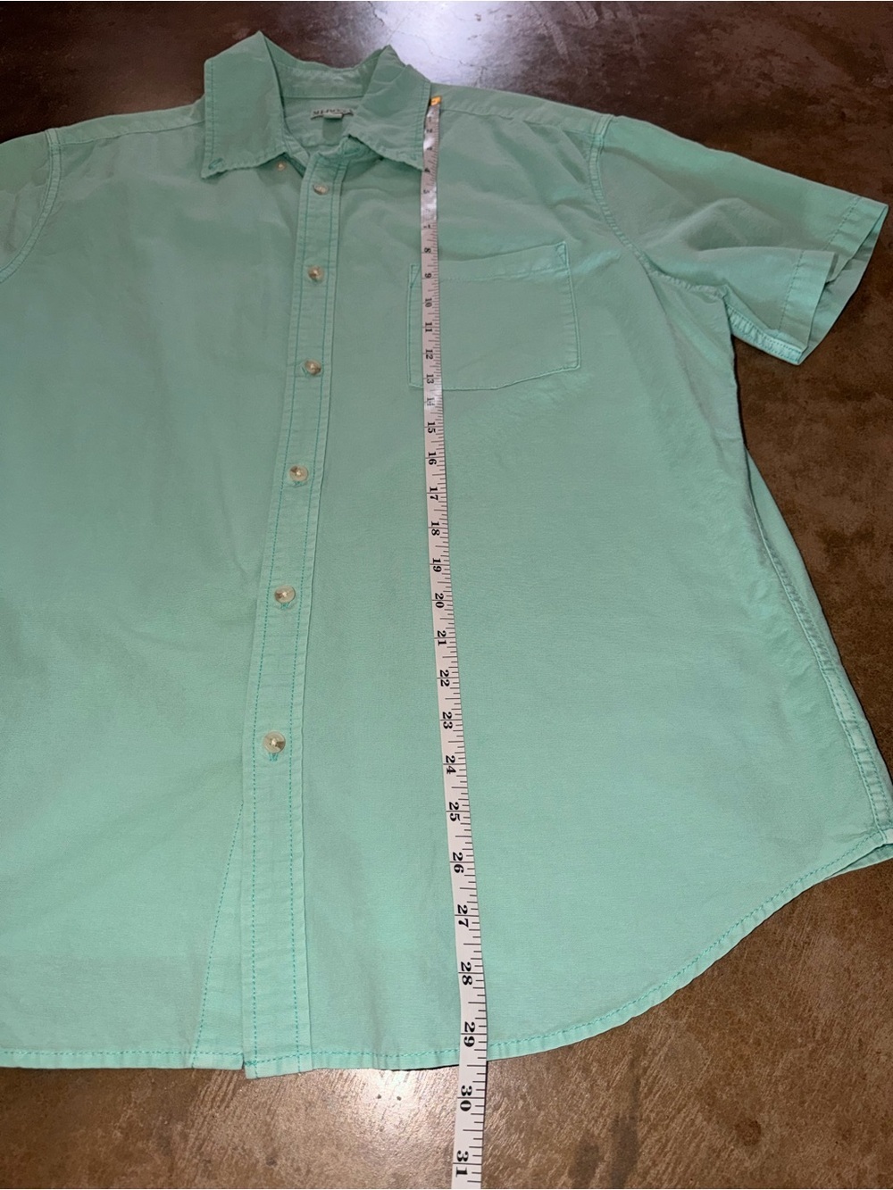 Merona Mint Green Short Sleeve Button Down Shirt Men XL NWOT - Picture 6 of 7